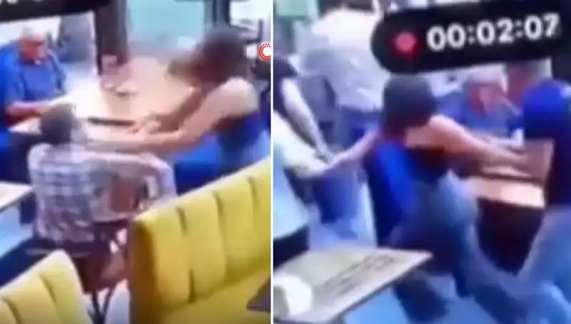 Garsonuna Tokat Atan Müşteri, Tekme Tokat Dayak Yedi!